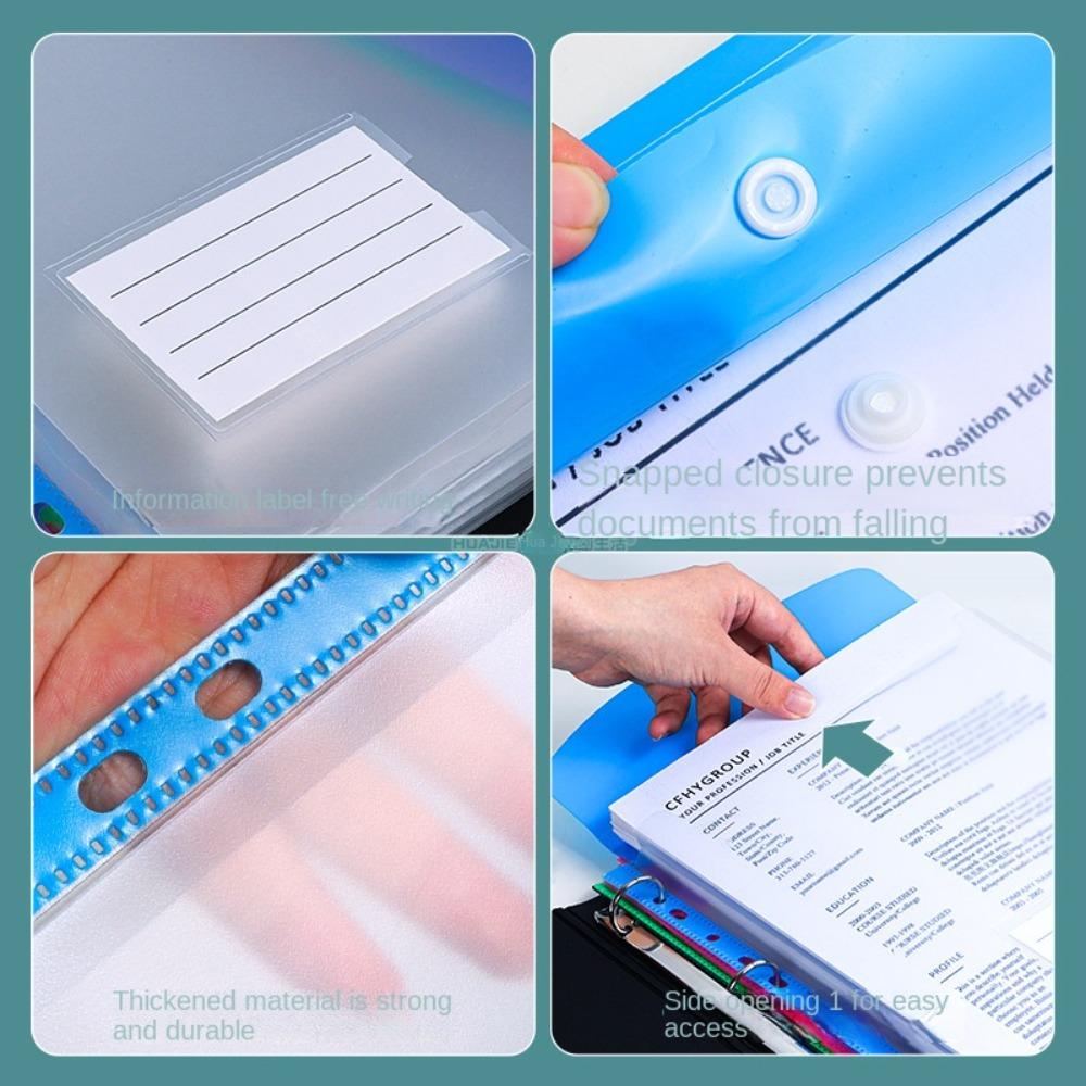 6 Pcs PP Binder Folders A4 Punched Pockets New Binder Pocket  Office Organizer
