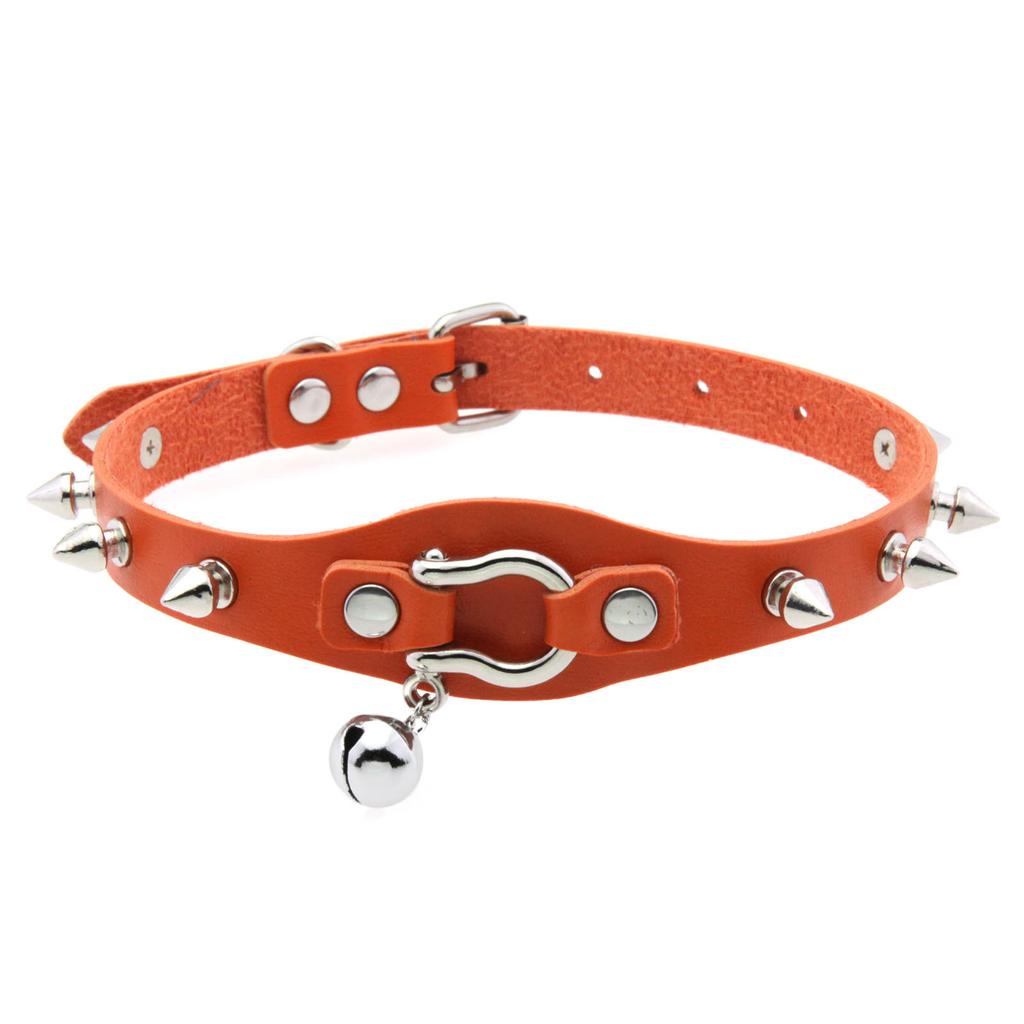 Collana girocollo nera borchiata Rivetto Borchia Punk Rock Campanellino Ecopelle Gotico Collare Donna Chocker Ragazze Harajuku Costume Gioiello Gotico