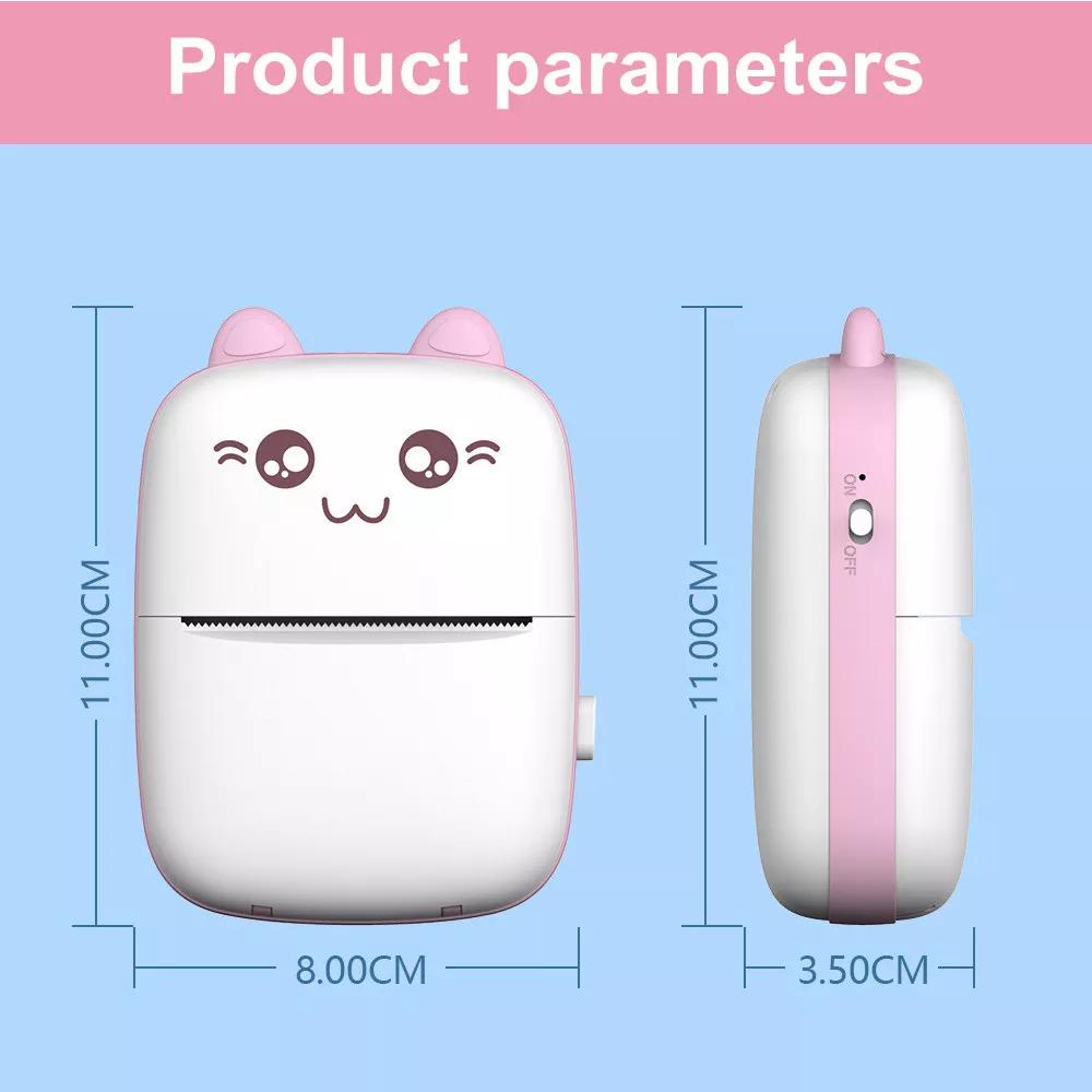 HD Mini Thermal Printer Portable Label Photo Printers Stickers Paper Inkless Wireless Cat Kid Impresora 200dpi Android IOS 57mm