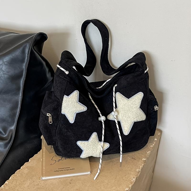 Color-Blocking Cord Schultertasche für Damen, Trendy und Vielseitig, Einfach und Modisch, Große Kapazität Canvas Tasche
