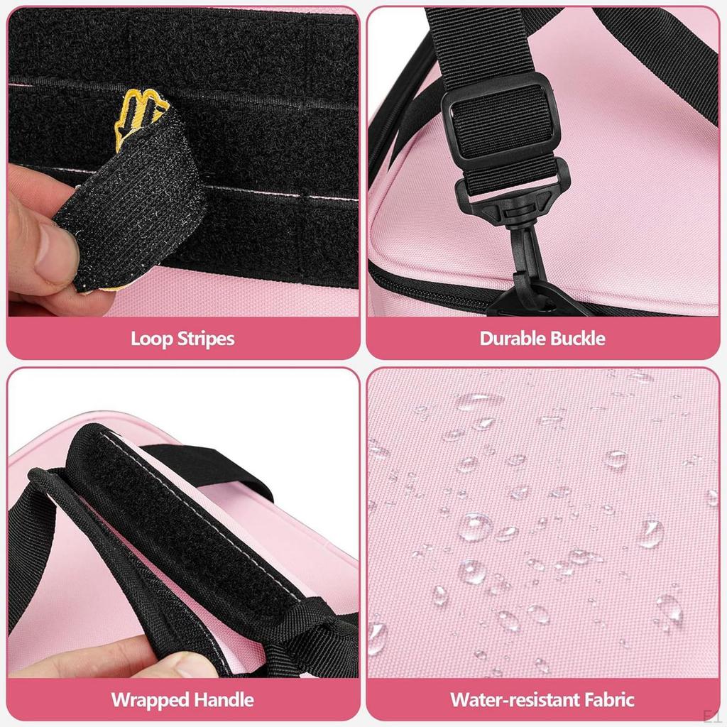 Pink Tool Bag for Women Tote Girls Pouch Ladies Withwith Double Zippers Portable 13 inch