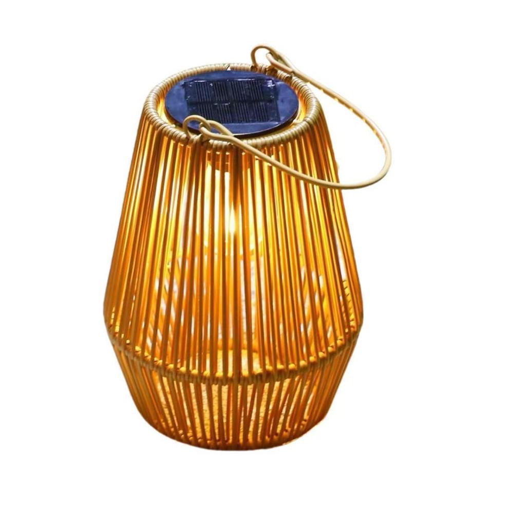 Solar Rattan Lantern: Handmade Chinese Style Courtyard Decor