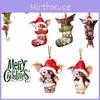 Merry Christmas Gremlins Gizmo Acrylic Santa Hat Pendant Xmas Tree Decor