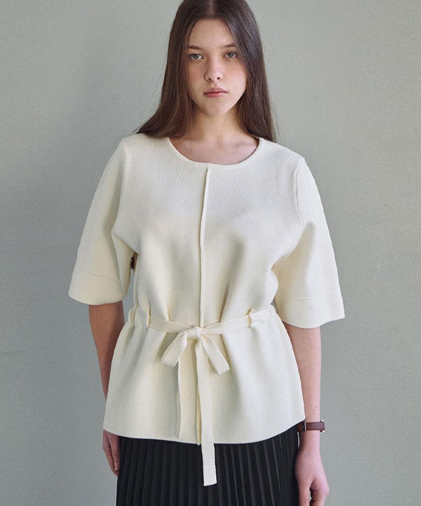 LUSIDA Belted Glow Knit Top