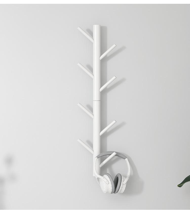 New Solid Wood Punch-Free Wall-Mounted Coat Rack & Clothes Hanger with Creative Behind-the-Door Hooks for Bedroom & Living Room