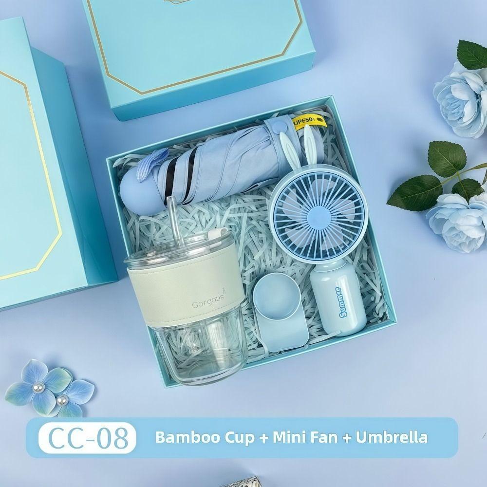 3IN1 Souvenir Gift Set Fan/Towel/Cup Stylish Design Practical Gift Sets Luxury with Paper Bag Gift Box Set Personalized Gifts