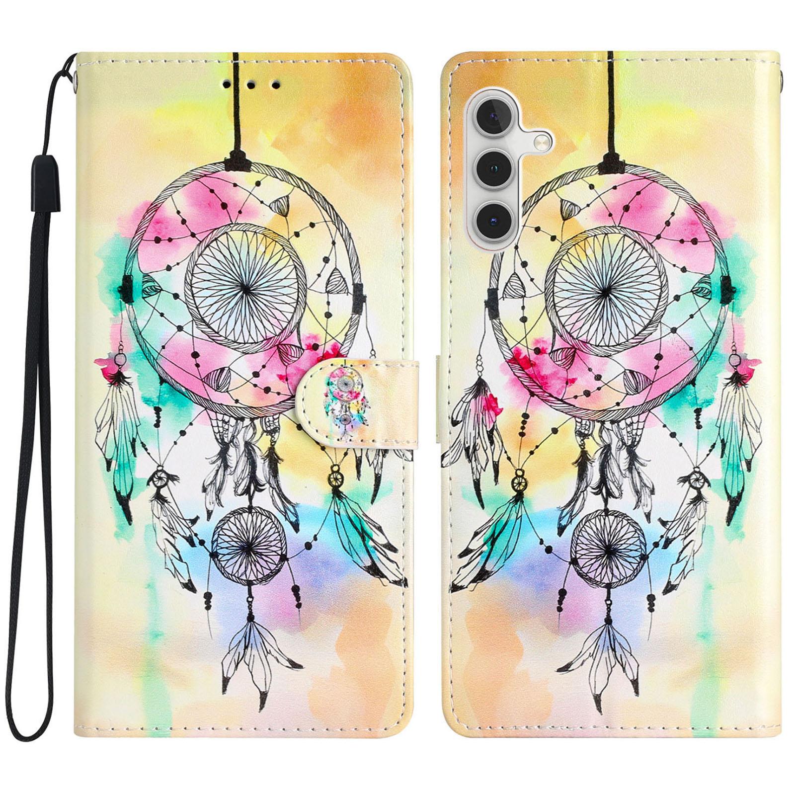 

For Samsung Galaxy M36 5G Wallet Case PU Leather Pattern Printing Stand Phone Cover with Strap Wind Chime