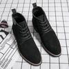 British Style Plus Size Mid-High Suede Men's Boots, Sizes 38-46, Autumn/Winter 2024 Fashion
