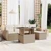 VidaXL Garden Lounge Set with Cushions 6 Pcs Beige Braided Resin 3268498