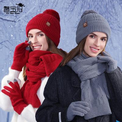 Cappello caldo in velluto invernale, set sciarpa, cappello lavorato a maglia alla moda versatile da donna, paraorecchie anti-freddo, pullover, cappello di lana