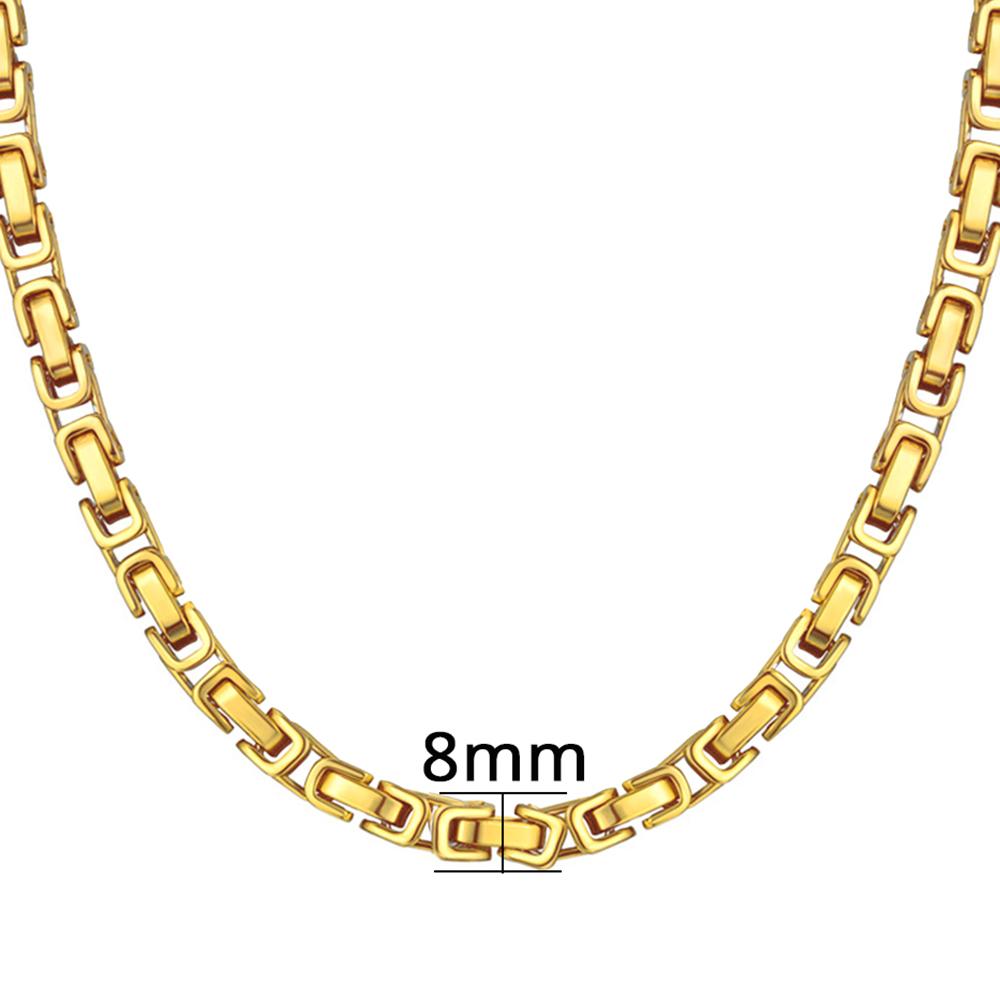 7mm Punk Male Gold Silver Color Stainless Steel Thick Cuban Link Chain Necklace for Men Women Vintage Fashion Jewelry Gifts
