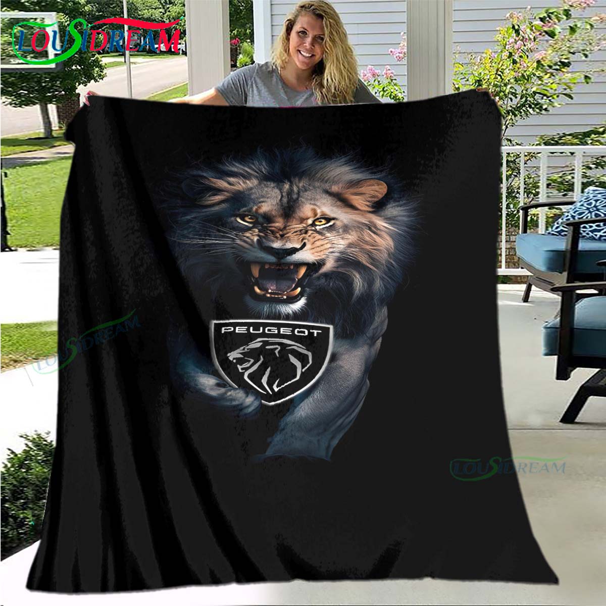 

Fashion Car P-Peugeot Logo Blanket Flannel Throw Blanket For Home Bedroom Bed Sofa Picnic Office Hiking Leisure Nap Gift 75x90cm