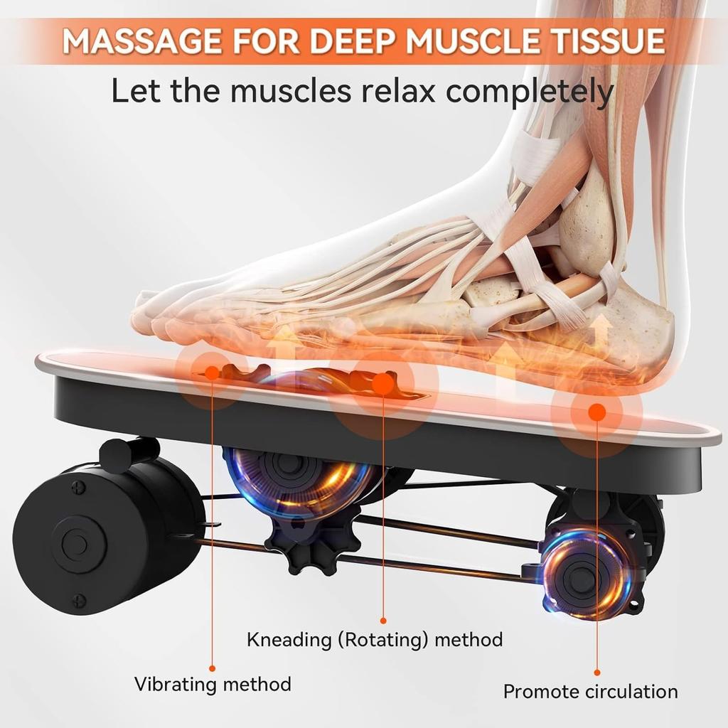 Foot Massager with Heat & Shiatsu - Deep Kneading Vibration W/ Remote, Relieves Plantar Fasciitis & Neuropathy