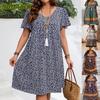 Fashion Summer Spring Short Sleeve O-Neck Casual Dresses