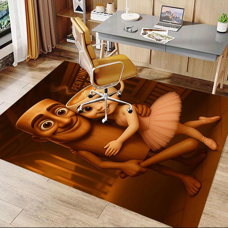 1PC coffee cup ballerina Extra Large Non Slip Floor carpet, Office, family, bedroom, Studio Large Area Rug Indoor Rugs