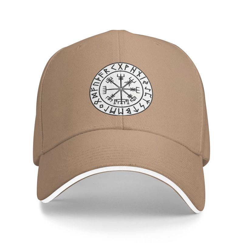 Punk Vegvisir Runes Viking Baseball Cap for Unisex Women Adjustable Vikings Compass Tattoo Dad Hat Performance