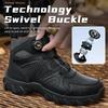 swivel button safety shoes anti-slip work shoes high-top micfiber leather work sneakers industrial waterproof work boots for men