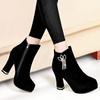 Maogu Sexy Fashion Women Rhinestone Thick Heeled Platform Short Boot Autumn Winter 2024 High-heeled Ankle Boots Botas De Mujer