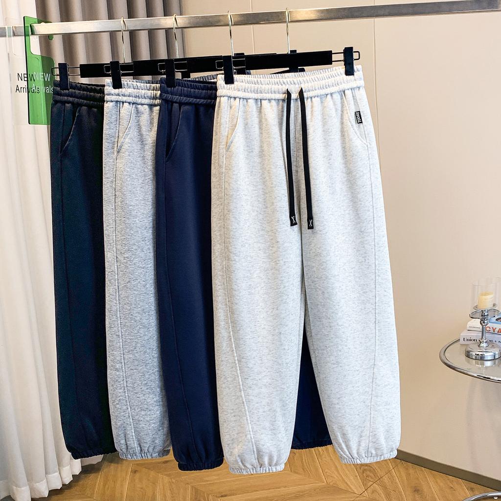 DIMANAF 2025 Plus Size New Long Pants Spring Women Solid Harem Elastic Waist Casual Loose Pants New