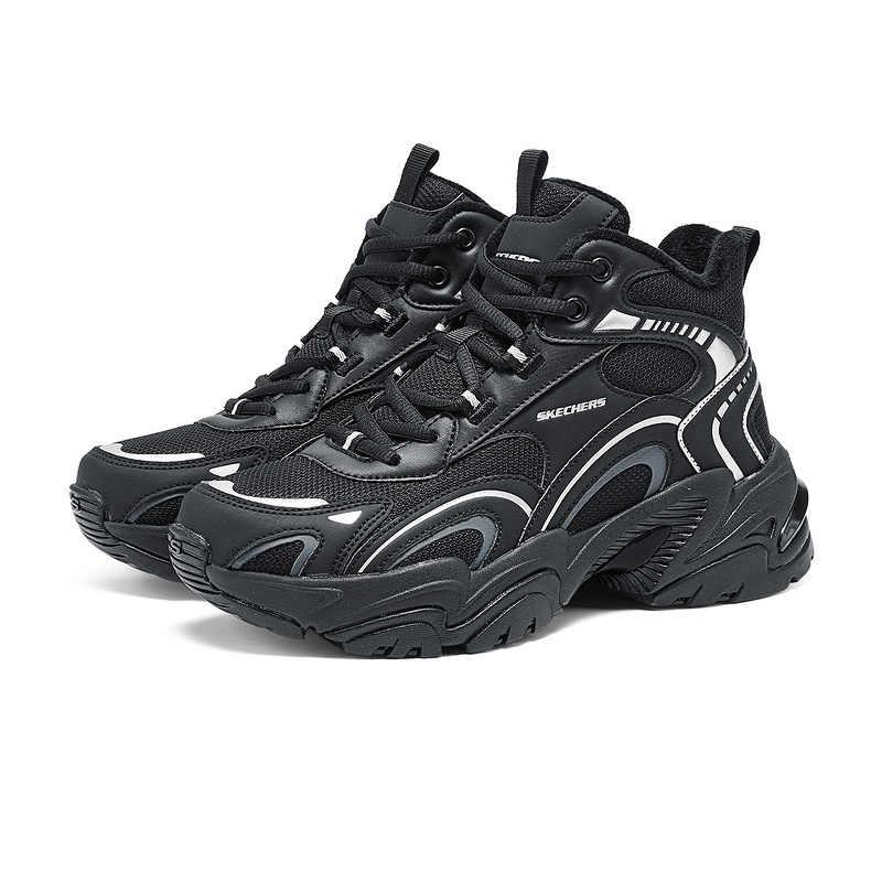 Skechers Serie Sport Lifestyle Moda Comode Resistenti Scarpe Casual High-Top Scarpe Casual da Donna Nero 168022-BBK