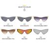 Women's sunglasses, men's and women's fashion metal one-piece cat's eye sunglasses
