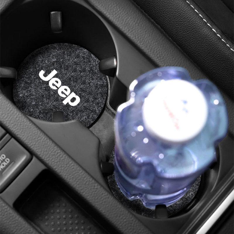 Car Coaster Water Cup Bottle Holder Anti-slip Pad Mat For Jeep TRAILHAWK COMMANDER LIBERTY Wrangler Lanyard Car Accessories AJS1