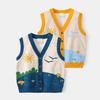 Baby Knit Sweater Vest Kids Boys Cardigan V-Neck Sweater Button Up Waistcoat Toddler Girl Casual Outerwear