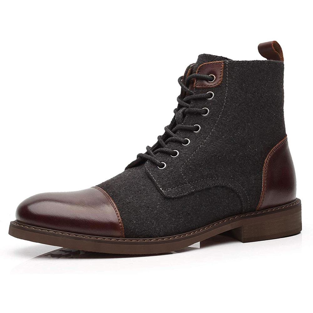Classic Men Boots Fashion Casual High-top Boot Laced Ankle Boot European American Style Business Dress Boots for Men Oxford Boot