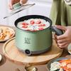 Electric Pot with Steamer Household Noodles for Pasta Dumpling Steak Gray Green