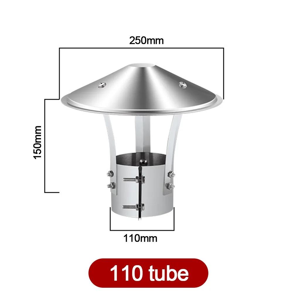 75-160mm Ventilated Rain Cap Stainless Steel Exterior Wall Air Outlet Stove Pipe Protector Cover Chimney Exhaust Hood Fireplaces