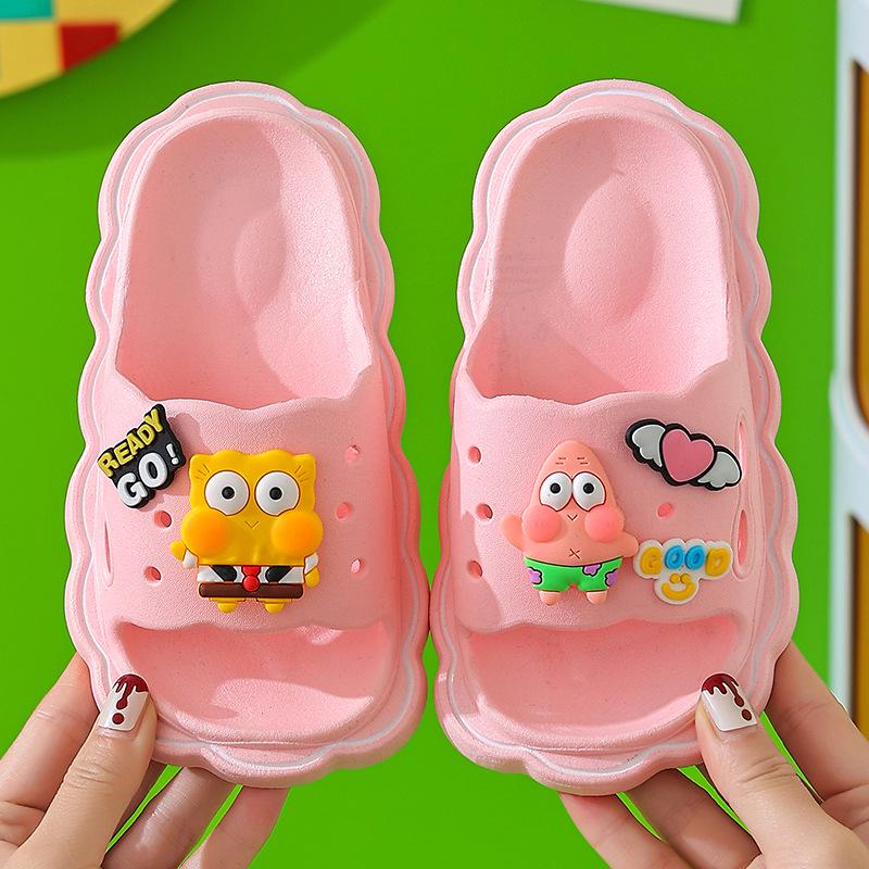 Kids' Fashion Bow Slippers - Non-slip, Durable, Thick-soled Cartoon Sandals for Boys & Girls, Great for Home & Beach Use