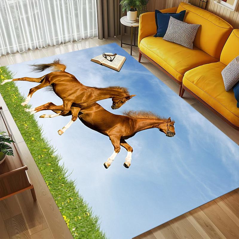 Horse Freedom Living Room Nonslip Area Rug Soft Carpet For Bedroom Game Playroom Sofa Office Home Decor Doormat Christmas Gift C926256