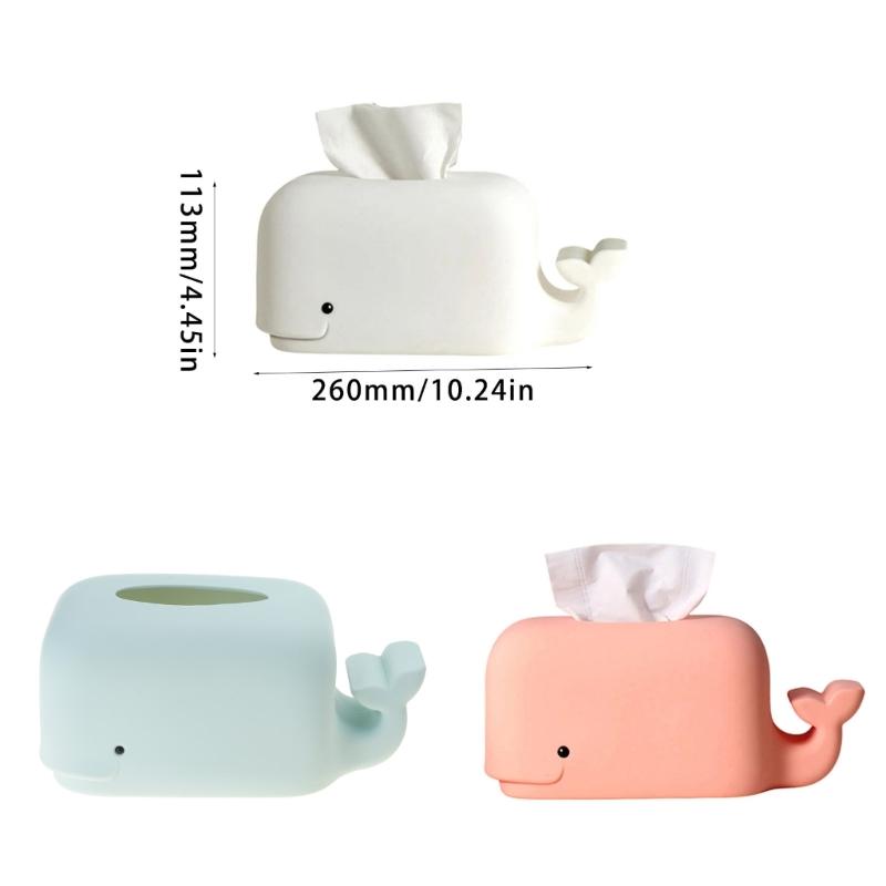 Wal-förmige Taschentuchboxabdeckung Silikon Serviettenhalter Große Kapazität Papierhandtuchbehälter für Zuhause Büro Wohnung