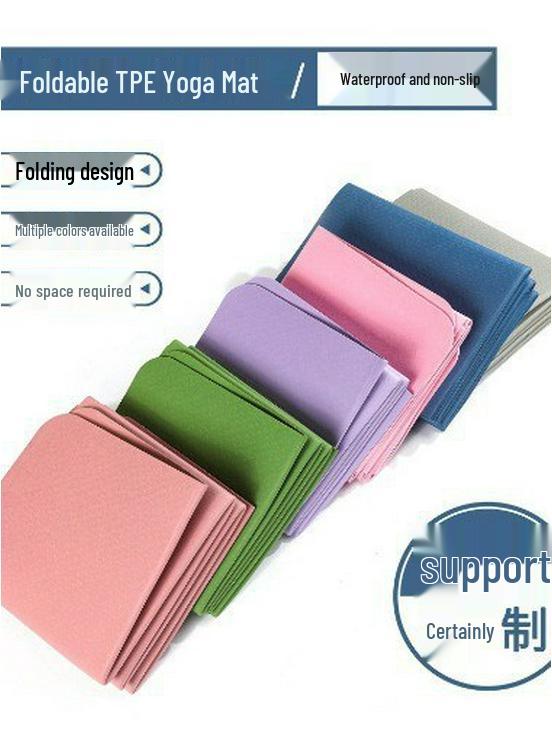 TPE Taşınabilir Kaymaz Yoga Matı, Katlanabilir 183x61x0.6cm, Çok Amaçlı Öğrenci Şekerleme Matı