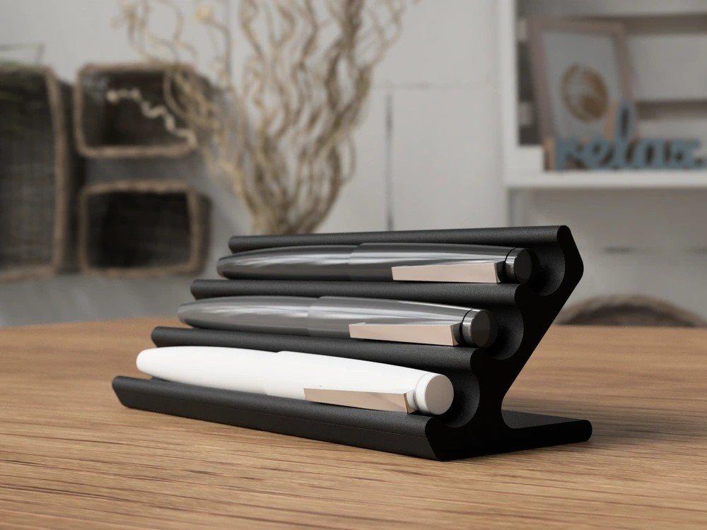

Modern Minimalist Steel Pen Holder – Elegant Desktop Organizer чёрный