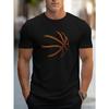2026 Summer Men's Comfortable and Casual Loose Oversized Basketball Patterned Round Neck Short Sleeved T-shirt
