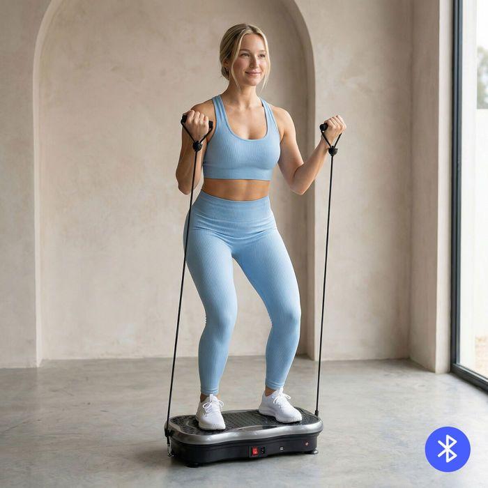 Plate-forme de vibration - INNOVAGOODS - Vivflow - Bluetooth - 99 niveaux - Bandes élastiques