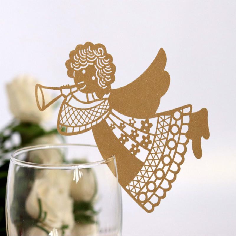 50 Stück / Los Rotweinglas Karte Mädchen Hohl Hochzeit Tischkarte Engelform Vogel Schmetterling Pupille Elegantes Design