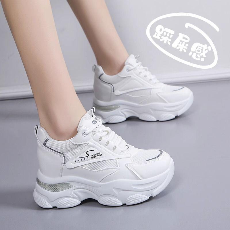 

Inner height increase dad shoes women 2025 summer new popular small versatile casual sports mesh white shoes women 40 белый
