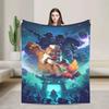 Skeleton King Flannel Throw Blanket for Bed Warm Soft GameThemed Bedding for Bedroom Couch and Travel