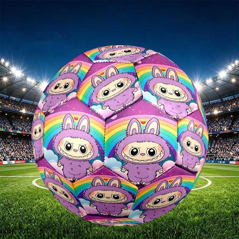 Labubu Print Size 5 Soccer Ball, PU Wear Resistant Football for Match Training and Daily Practice, Birthday Gift for Soccer Fans