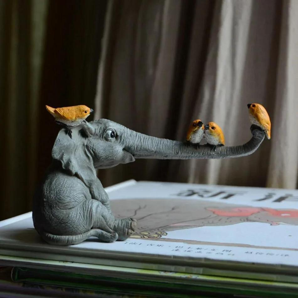 1 Pcs Lucky Elephant Figurines Home Decor Living Room Decoration Souvenir Crafts Accessories Fairy Garden Animal Ornaments