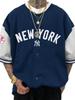 Hot-selling American Trendy Brand Baseball Jersey Short-sleeved Cardigan Letter Digital Printing Training Jersey Game Top