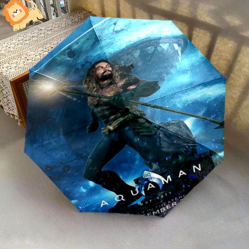 Aquaman Ocean Kingdom Saga Folding Umbrella Umbrella Suitable For All Seasons Travel Umbrella Outdoor Travel