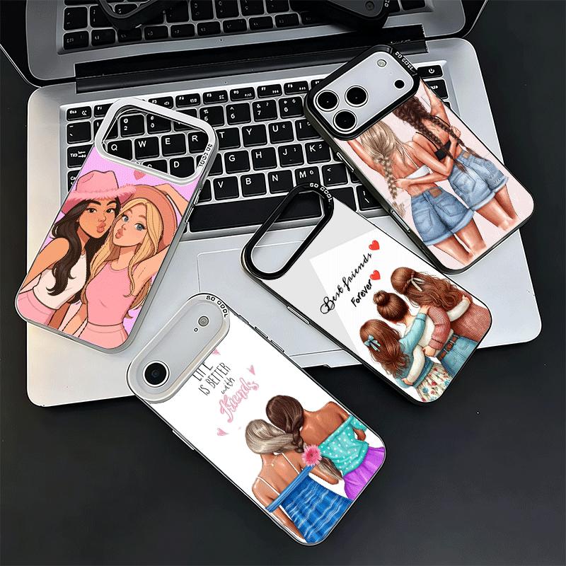 Best Friends Forever Girls Soft Phone Case for iPhone 15 16 17 Pro Max 17Air 16E 14 Plus 13 12 Mini Shockproof Cover Back Shell