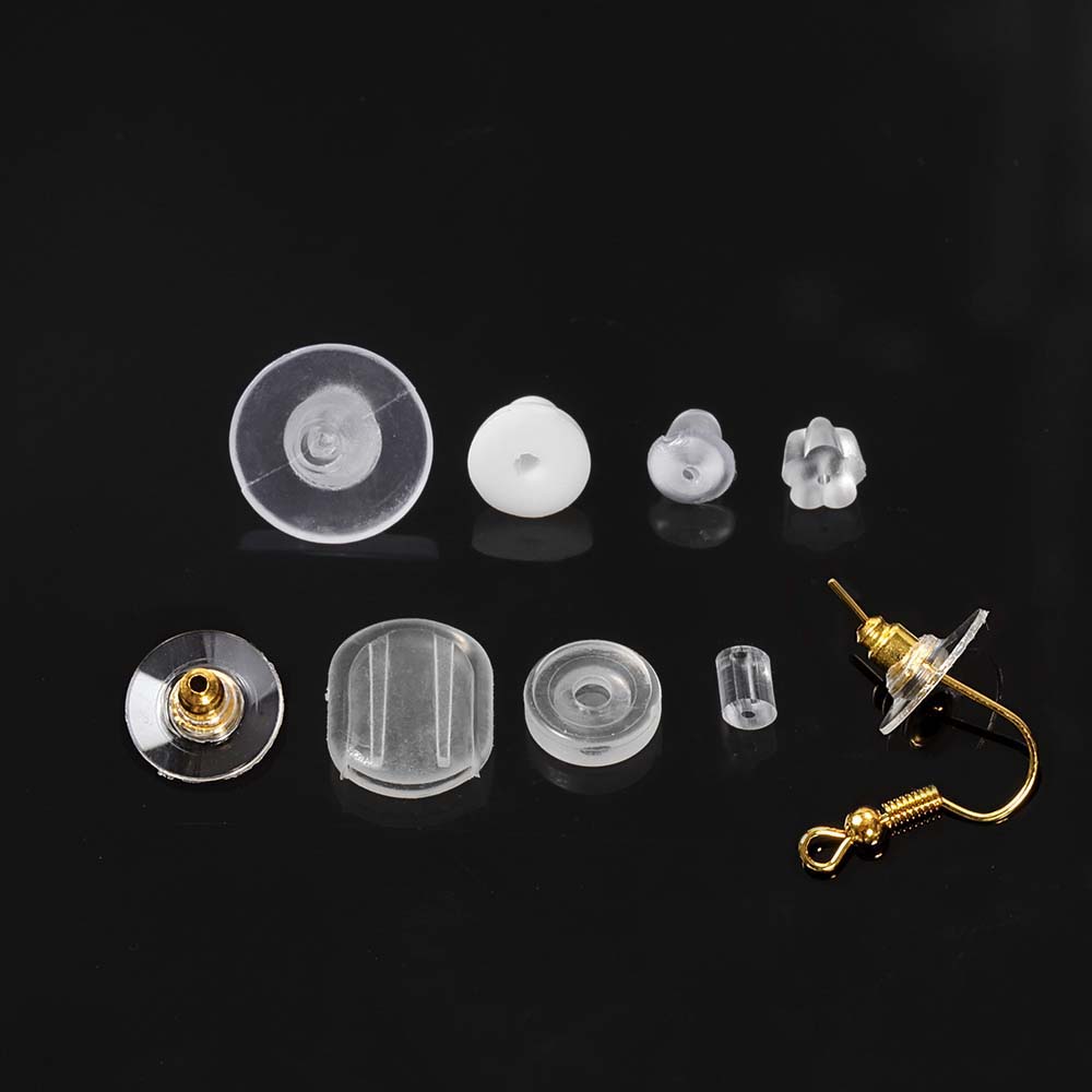 50pcs-1000pcs Soft Silicone Rubber Earring Back Stopper for Stud Earrings DIY Earring Findings Accessories Bullet Tube Ear Plugs