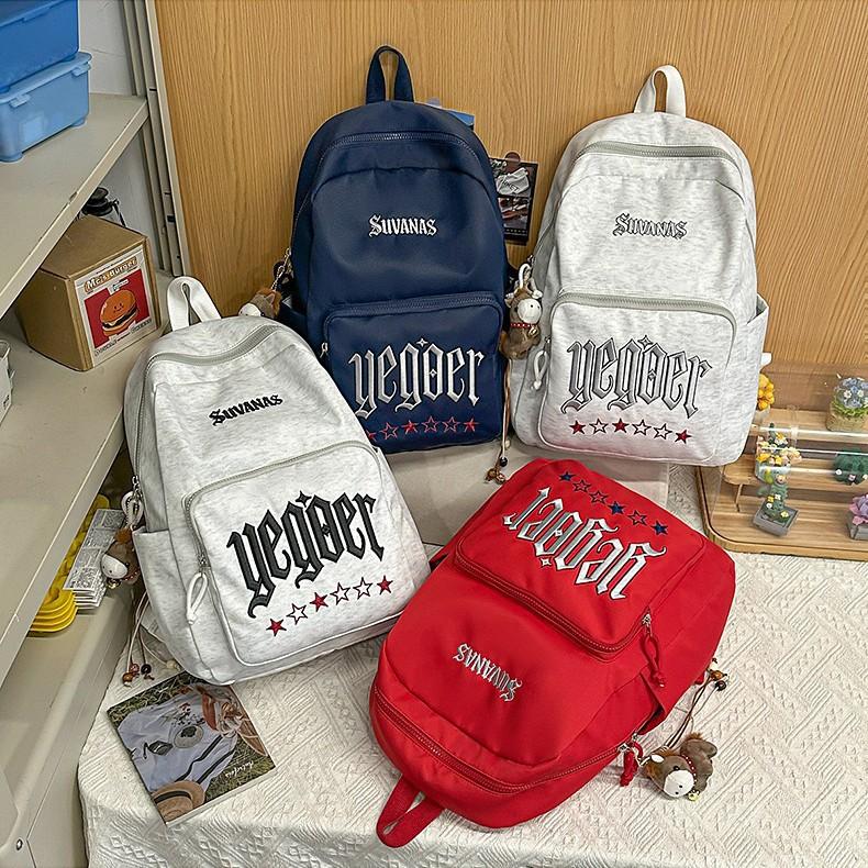 Schoolbag Korean large-capacity schoolbag male versatile junior high school student student backpack female tide brand European and American style