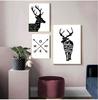Black White Minimalist Abstract Elk Canvas Painting Nordic Scandinavian Wall Picture Prints Living Room Home Decor No Frame