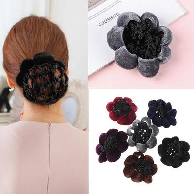 Hot Sale Lace Velet Edge Elastic Bun Cover Hair Nets Updo Styling Tool Ballet Crochet Snood