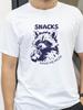 Unisexs Funny Raccoon Graphic with Snacks Make Me Meaner Slogan T Shirt Animal Graphic Print Tee Summer ONeck Short Sleeves Shirt